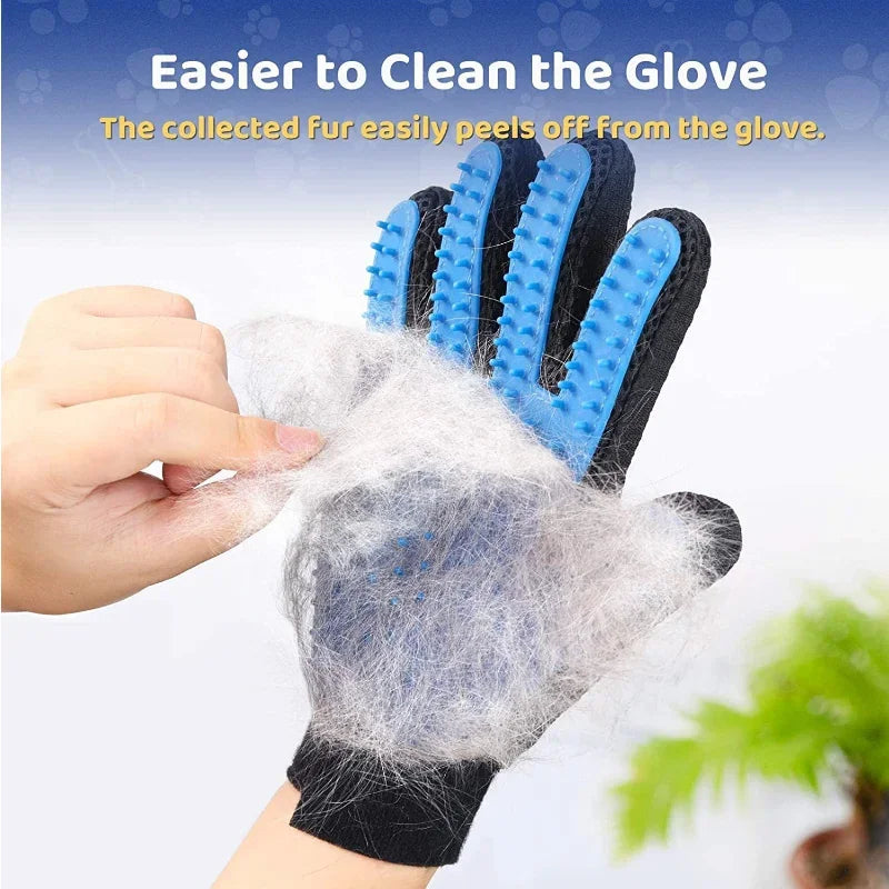 Grooming Brush Bath Cleaning Glove De-Shedding De-Matting Pet Hair