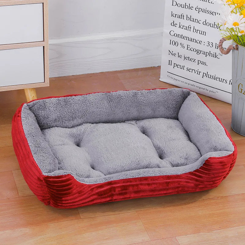 "Color Square Winter Soft Warm Pet House – Waterproof Dog Bed"