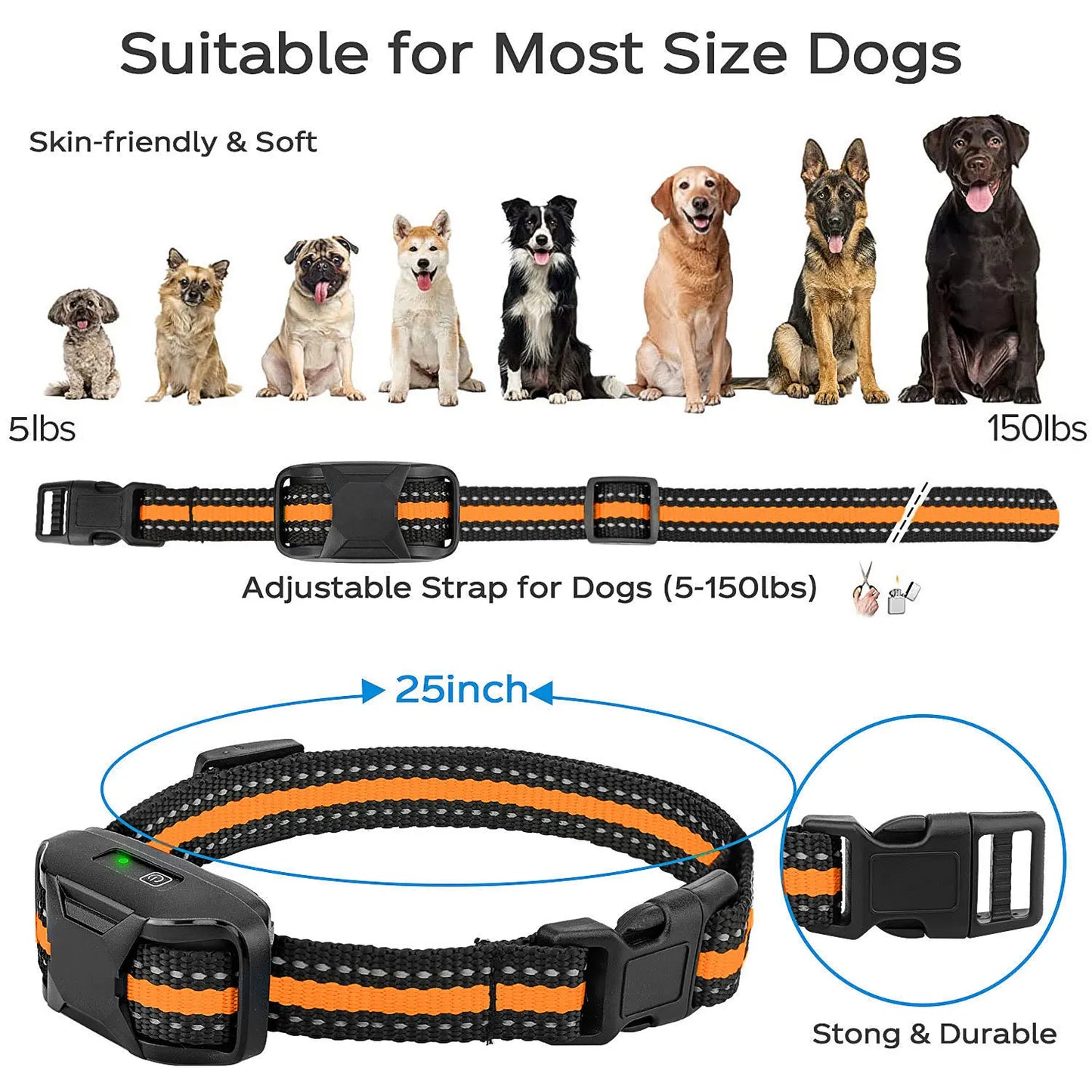 "3300FT Waterproof Electric Dog Training Collar with Remote Control"