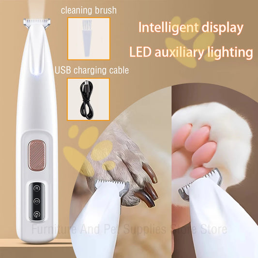 New Dog Paw Trimmer with LED Light Fully Waterproof