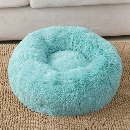 "Calming Donut Dog Bed – Warm & Soft Plush Pet Cushion for Dogs & Cats"