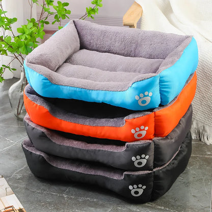 "Color Square Winter Soft Warm Pet House – Waterproof Dog Bed"