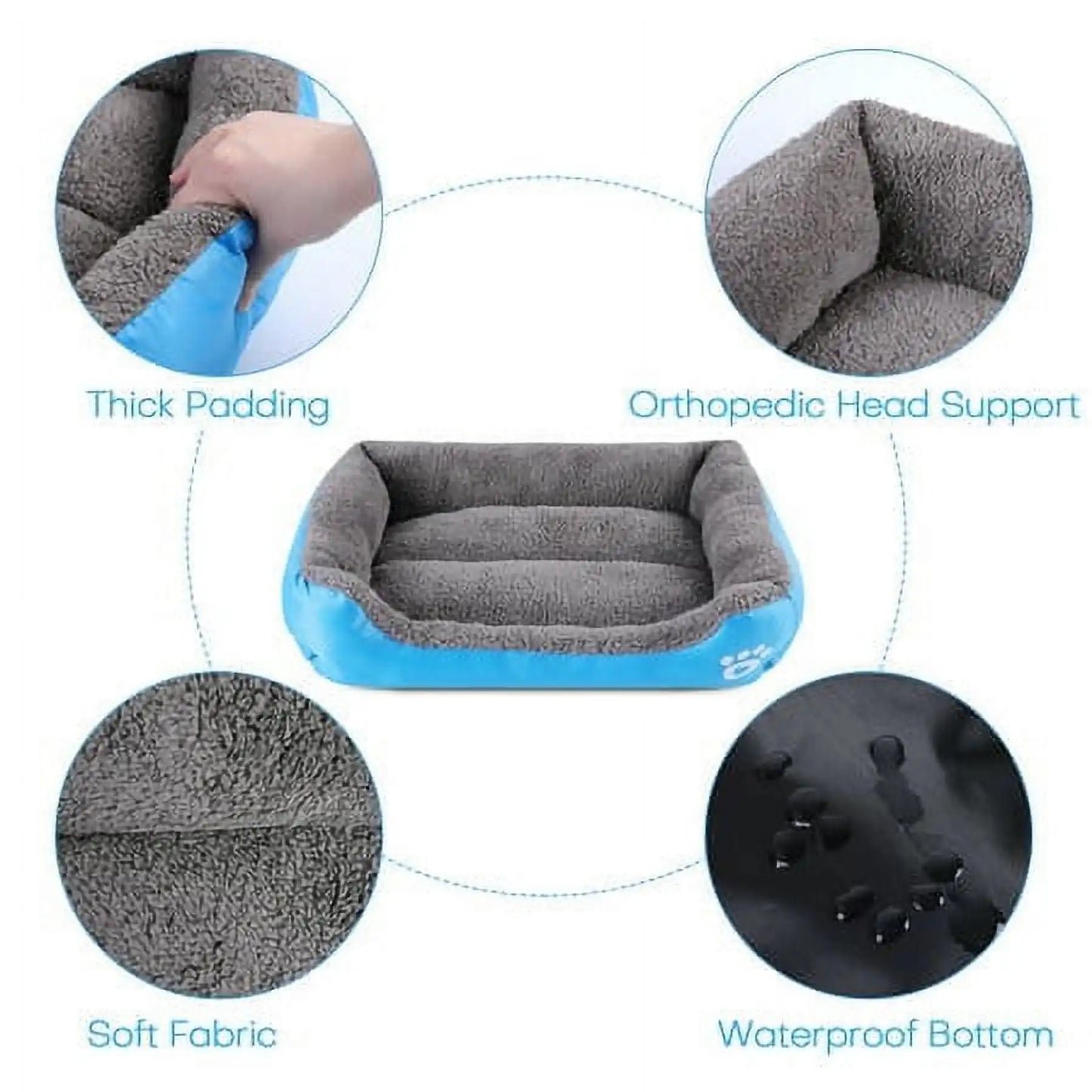 "Color Square Winter Soft Warm Pet House – Waterproof Dog Bed"