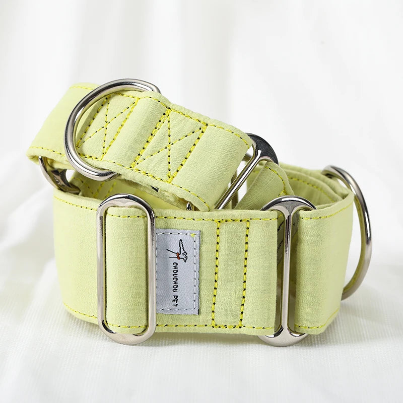 "Adjustable Wide Martingale Dog Collar for Italian Greyhounds & Whippets"