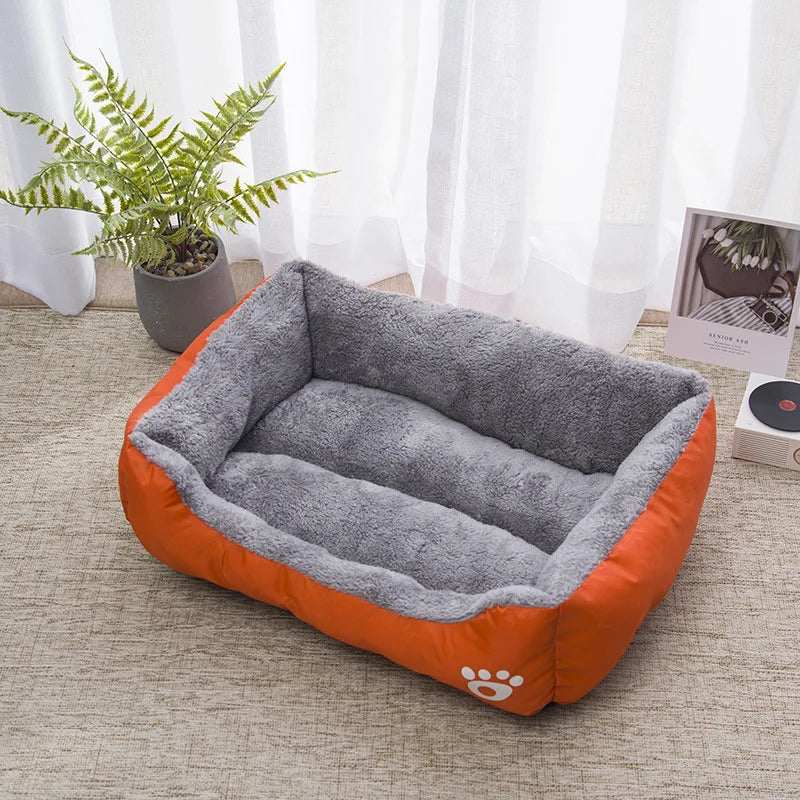 "Color Square Winter Soft Warm Pet House – Waterproof Dog Bed"