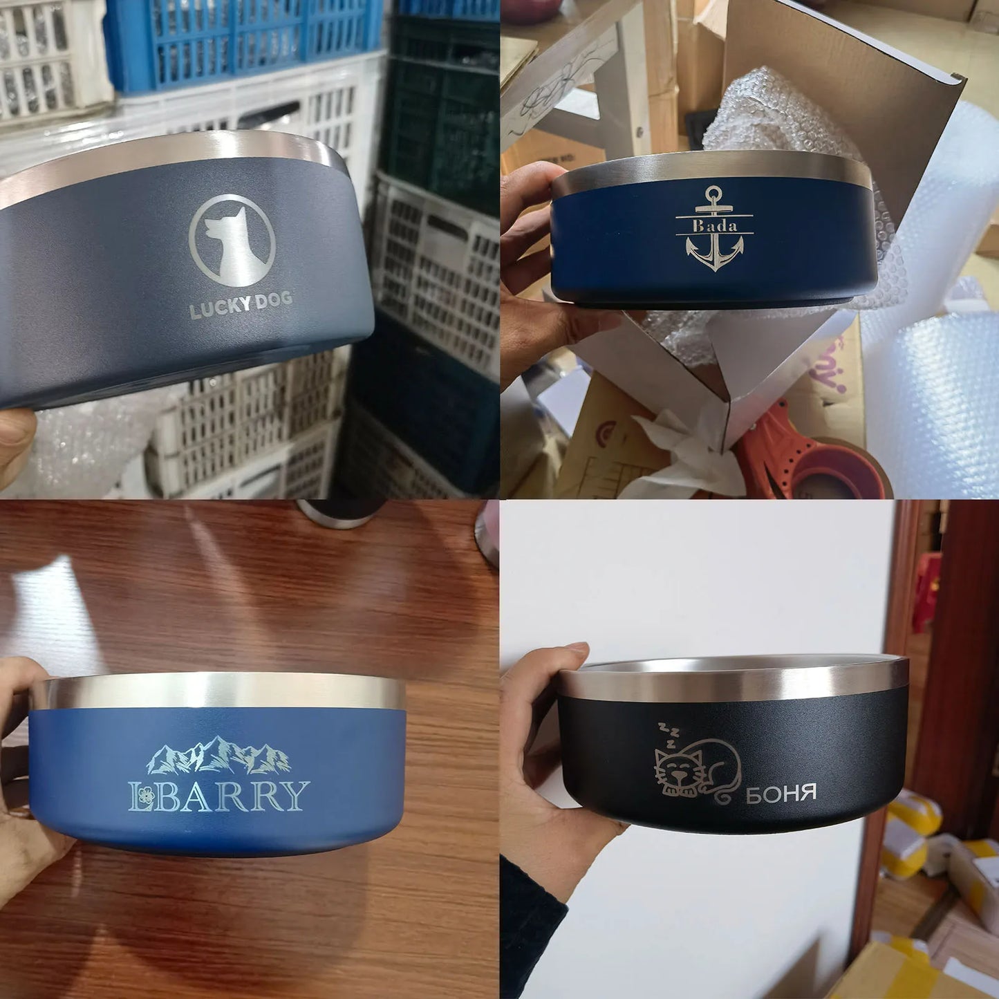 Personalized Stainless Steel Dog Bowls with Name