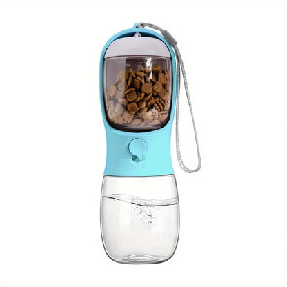 "Portable 2-in-1 Pet Water Bottle with Food Storage for Travel"