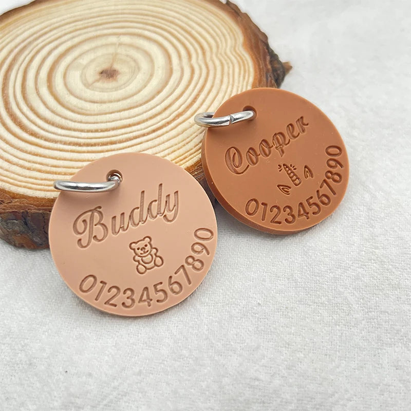 Silicone Pet Anti-lost ID Tag Personalized Engraving!