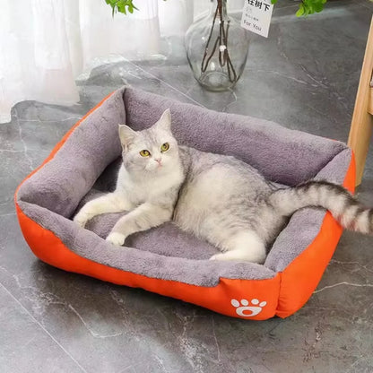 "Color Square Winter Soft Warm Pet House – Waterproof Dog Bed"