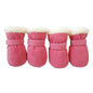 4pcs/set Plush Pet Dog Shoes winter