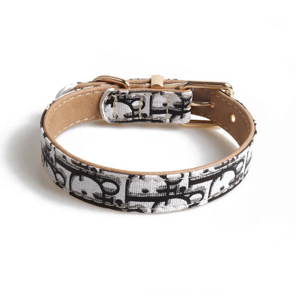 "Dior-Inspired Elegant Pet Collar and Leash Set