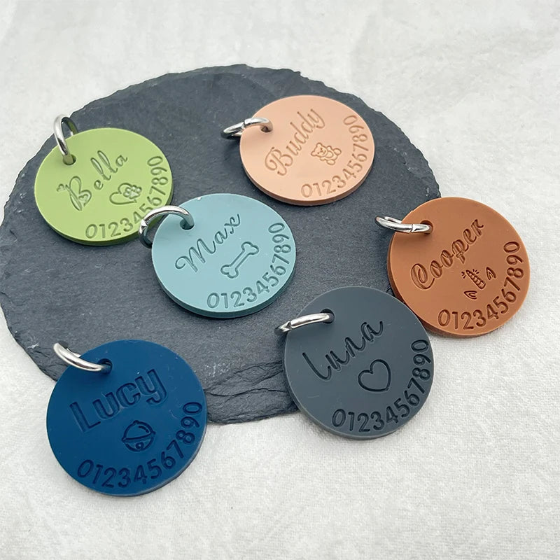 Silicone Pet Anti-lost ID Tag Personalized Engraving!