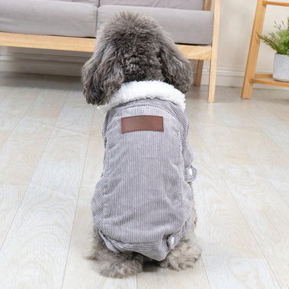 "Warm Fur Collar Dog Coat for Small & Medium Pets"