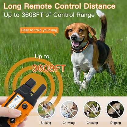 "3300FT Waterproof Electric Dog Training Collar with Remote Control"