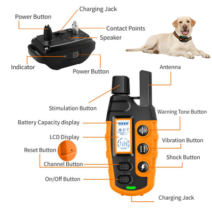 "3300FT Waterproof Electric Dog Training Collar with Remote Control"