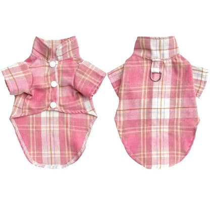 "Plaid Dog Shirt – Stylish & Breathable Autumn Coat for Small & Large Dogs"