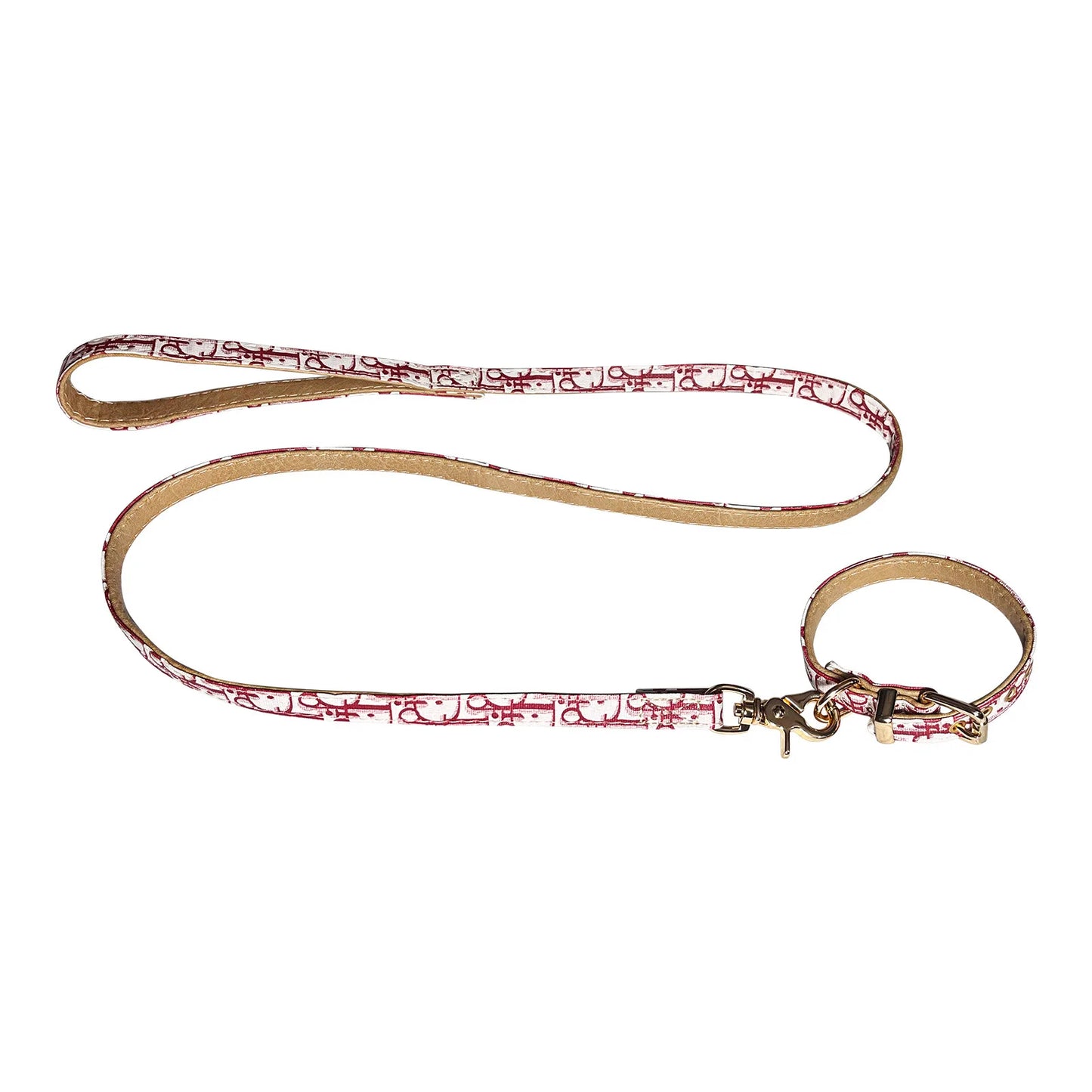 "Dior-Inspired Elegant Pet Collar and Leash Set