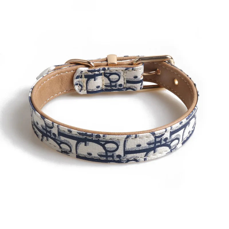 "Dior-Inspired Elegant Pet Collar and Leash Set