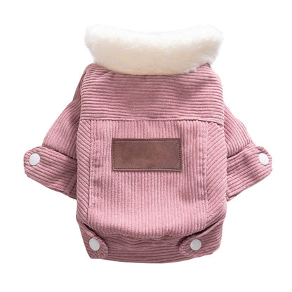 "Warm Fur Collar Dog Coat for Small & Medium Pets"