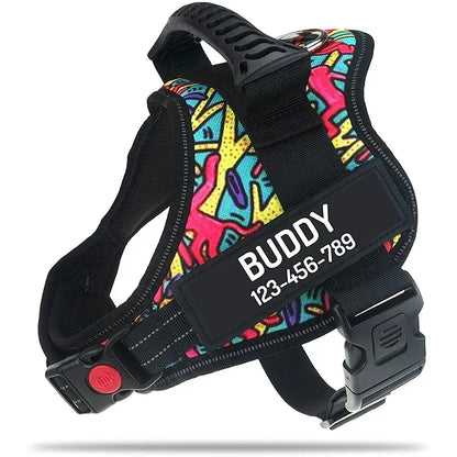 "Custom Adjustable Dog Harness – High-Quality Nylon Vest for Small & Large Dogs