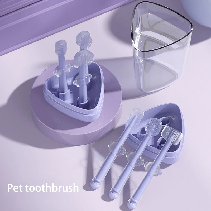 3Pc 3 Sided Pet Tooth Brush