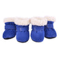 4pcs/set Plush Pet Dog Shoes winter