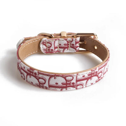 "Dior-Inspired Elegant Pet Collar and Leash Set