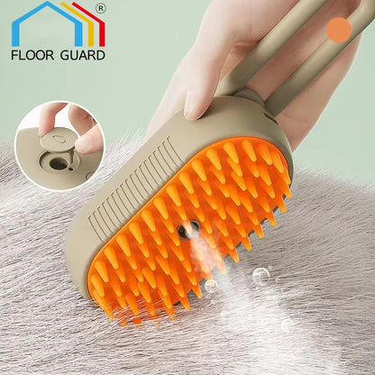 "Electric Spray Water Steam Grooming Comb for Cats – Soft Silicone Massage Brush"