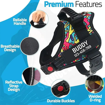 "Custom Adjustable Dog Harness – High-Quality Nylon Vest for Small & Large Dogs